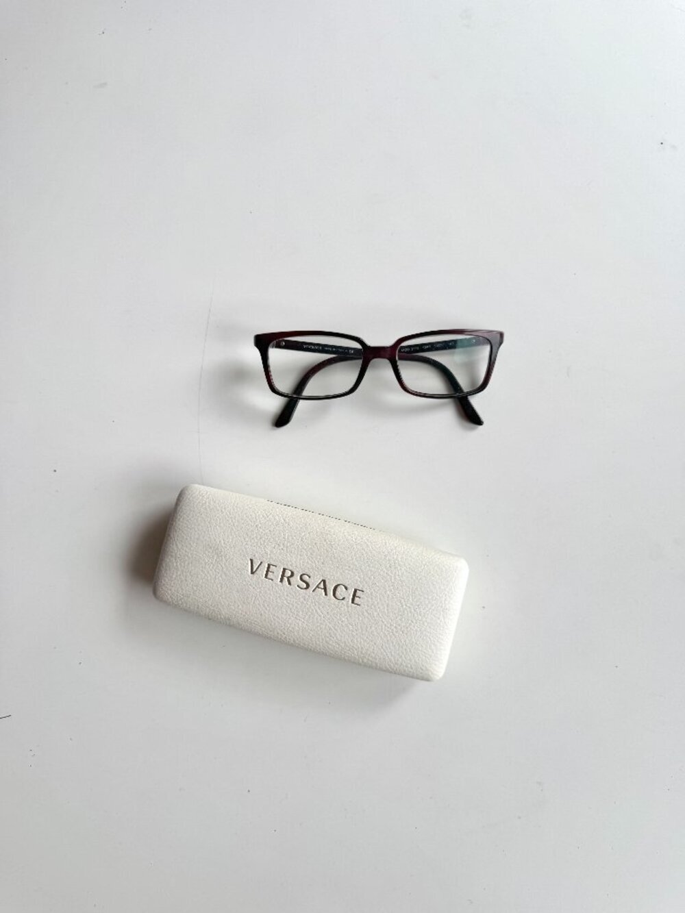 VERSACE 3174 Dark Maroon Red Acetate Plastic Full Frame Eyeglasses Glasses